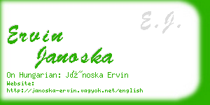 ervin janoska business card